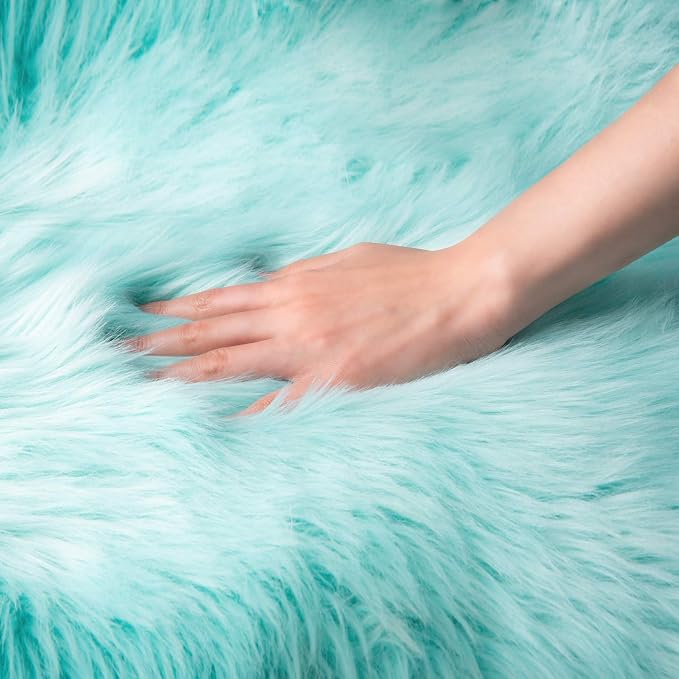 Ashler faux fur rug, Fluffy Shaggy Area Rug Ultra Soft 2 x 2.9 Feet Rectangle - Image 5