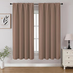 CUCRAF Khaki Blackout Curtains 54 inch Length 2 Panels Set, Rod Pocket Room by CUCRAF