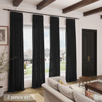Nanspring Black Extra Long Curtain 130 inches Long 2 Panels Set - Image 7