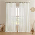 Joydeco Sheer Curtains 84 Inches Long, Cream Curtains by JOYDECO
