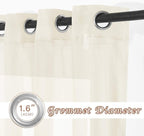 NICETOWN Sheer Curtain Panels 96 inch Cream Beige - Image 2