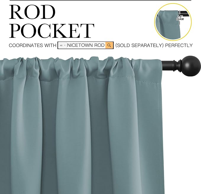 NICETOWN Blackout Curtains for Living Curtains, 2 Panels, 29 by 30, Room - Image 2