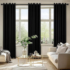 MIULEE Black Blackout Curtains for Bedroom Living Room 86 Inches Long 2 Panels - Image 6