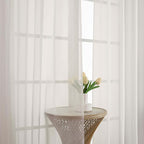 OWENIE Sheer Curtains 84 Inches Long 2 Panels Set, Ivory Sheer Curtain - Image 7