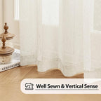 FMFUNCTEX Linen Sheer Curtains for Bedroom, Natural Flax Blend Window Draperies - Image 5