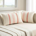 MIULEE Set of 2 Coral Red Boho Valentines Decorative Lumbar Pillow Covers 12x20 by MIULEE