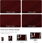 CUCRAF Burgundy Red Blackout Curtains 45 inch Length 2 Panels Set, Rod Pocket - Image 4