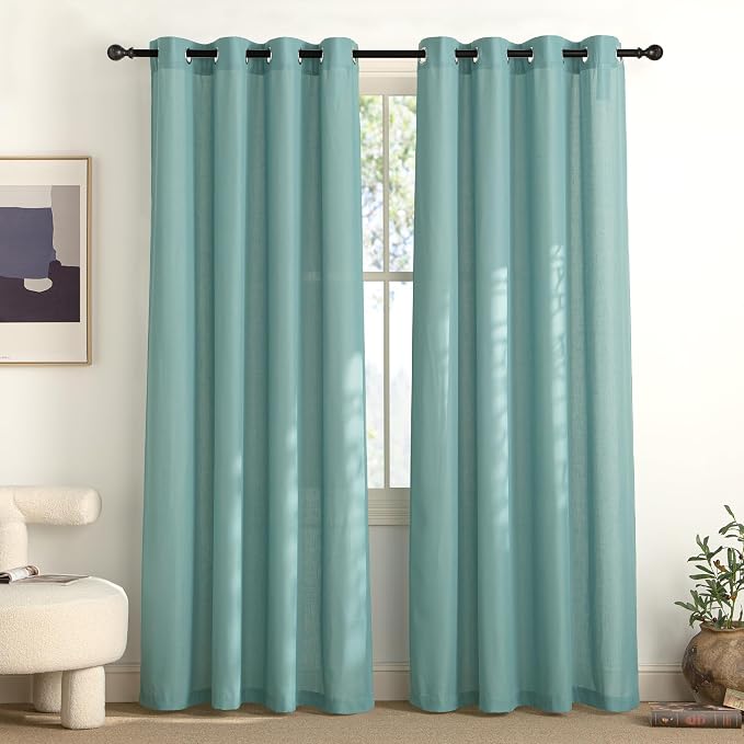 NICETOWN Greyish Blue Linen Curtains by NICETOWN