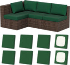 8Pcs Stretch Patio Cushion Covers, Outdoor Couch & Sofa Replacement Slipcovers by VORSHAPE