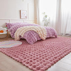 Pink Rabbit Plush Rug 6'x9', Fluffy Faux Fur Shaggy Area Rug - Image 4