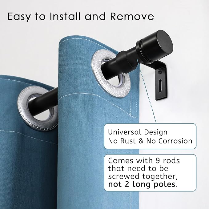 Byondeth Curtain Rods for Windows 16 to 144 Inches 2 Pack Adjustable Length 1 - Image 4