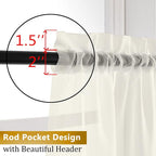 Aiyufneg Ivory Window Valances Sheer Curtains, Modern Top Dual Rod Pocket Light - Image 4