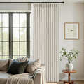 70 Inch Extra Width Pinch Pleated Curtains, Memory Trained Pleated Linen Sheer by IVAPUPU