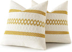 MIULEE Set of 2 Mustard Yellow Boho Decorative Pillow Covers 18x18 Inch - Image 8