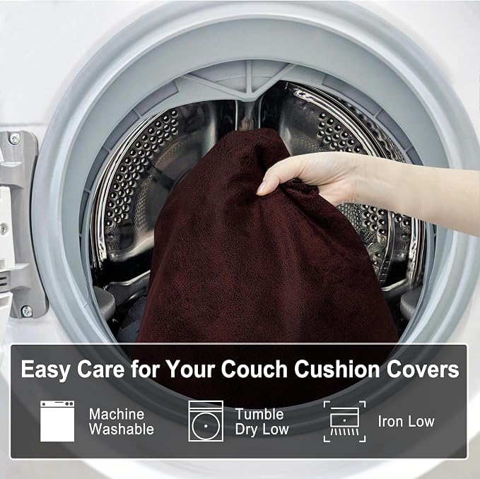 Leather Look Couch Cushion Covers Sofa Seat Slipcovers Sets Couches Furniture - Image 9