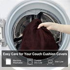 Leather Look Couch Cushion Covers Sofa Seat Slipcovers Sets Couches Furniture - Image 9