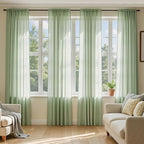 MIULEE Sage Green Sheer Curtains 84 Inches Long, 4 Panels Set, Light Filtering by MIULEE