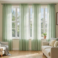 MIULEE Sage Green Sheer Curtains 108 Inches Long, 4 Panels Set, Light Filtering by MIULEE