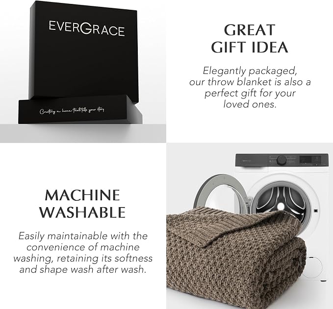 EVERGRACEHOME Chunky Chenille Knit Throw Blanket - Image 9