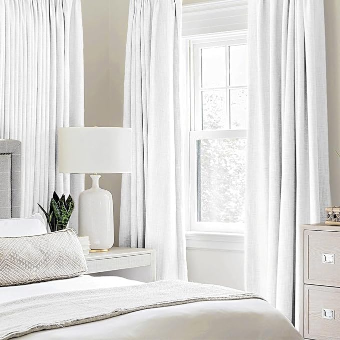 MIULEE Linen Textured Curtains Solid 100% Blackout - Image 2