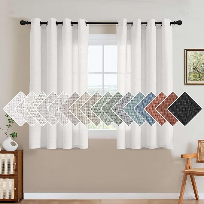 H.VERSAILTEX Elegant Natural Linen Semi Sheer Blended Energy Efficient Light by HVERSAILTEX