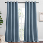 NICETOWN Smoky Blue Blackout Curtains 96 inches Length by NICETOWN