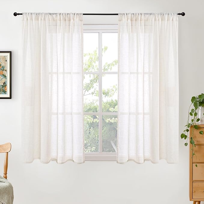 BGment Short Linen Curtains 54 Inch Length by BGment