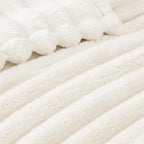 Exclusivo Mezcla King Size Flannel Fleece Blanket, Super Soft Striped Jacquard - Image 4