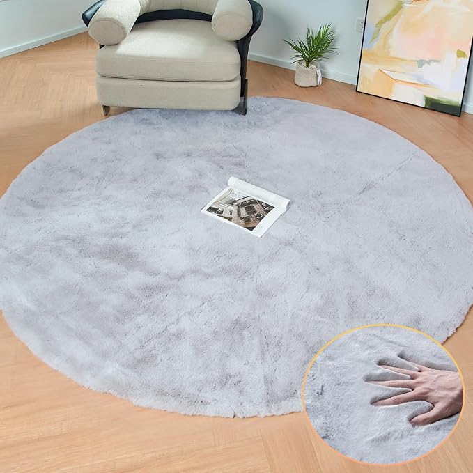 ORINOVA Washable Furry 5ft Round Area Rugs by ORINOVA