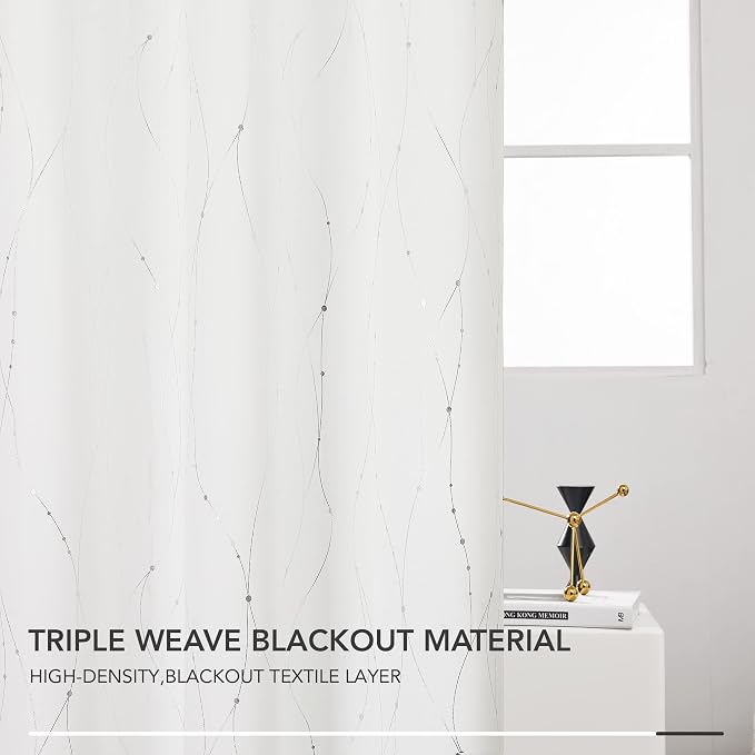 Deconovo White Curtains 63 Inches Long, Room Darkening Curtain, Thermal - Image 5