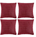 Fancy Homi 4 Packs Burgundy Decorative Throw Pillow Covers 20x20 Inch by Fancy+Homi