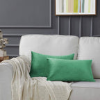 GIGIZAZA Mint Turquoise Velvet Decorative Throw Pillow Covers 12x20 by GIGIZAZAFocusingonhomedecoration