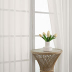 OWENIE Ivory Sheer Curtains 120 Inches Long 2 Panels Set, Airy Lightweight - Image 4