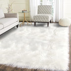 Latepis White Faux Fur Rug 8x10, Faux Fur Sheepskin Rug - Image 8
