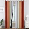 Estelar Textiler Burnt Orange and Greyish White Ombre Blackout Curtains & Drapes by ESTELARTEXTILER