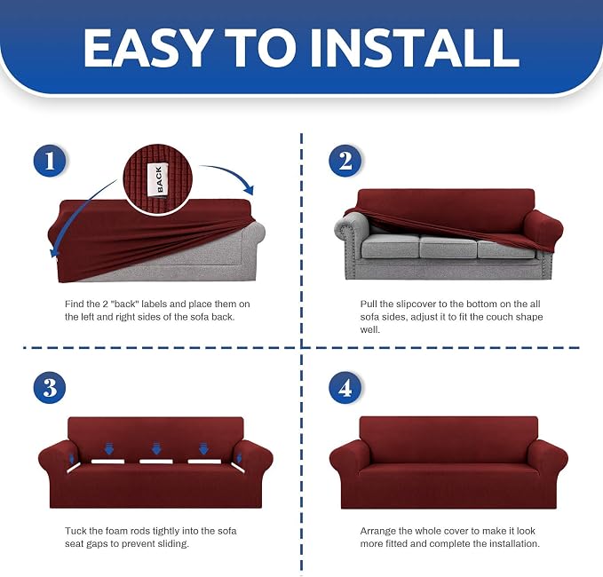 KEKUOU Stretch Single Sofa Slipcover 1 Piece Couch Sofa Cover Furniture - Image 6