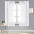 DWCN White Sheer Curtains Semi Transparent Voile Rod Pocket Curtains by DWCN