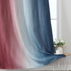 Estelar Textiler Navy Blue and Burgundy Red Ombre Blackout Curtains 90 Inch - Image 6