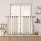 Nanspring Beige Farmhouse Curtains 30 Inch Length by Nanspring