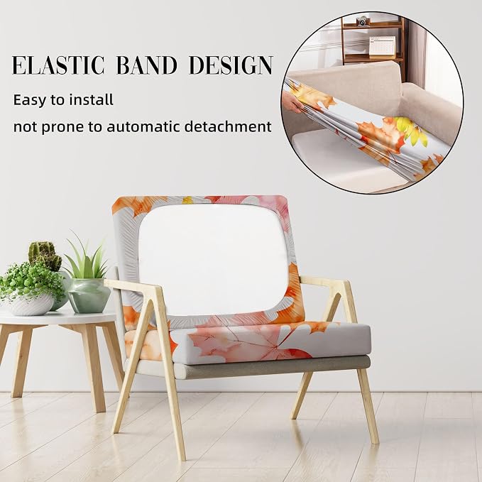 8Pcs Outdoor Cushion Covers, Patio Cushion Covers, Stretch Elastic Slipcovers - Image 5