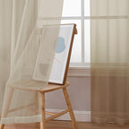 OWENIE Taupe Sheer Curtains 54 Inch Length 2 Panels Set, Rod Pocket Fimly Voile - Image 3