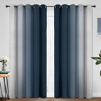 Yakamok Room Darkening Ombre Curtains 84 Inch Length, Light Blocking Grommet - Image 2