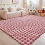 Pink Rabbit Plush Rug 6'x9', Fluffy Faux Fur Shaggy Area Rug - Image 2
