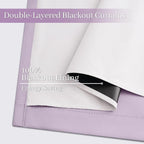 Yakamok Lilac 100% Blackout Curtains 63 Inches Long - Image 4