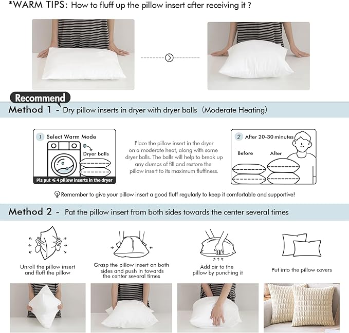 MIULEE 30x30 Pillow Inserts, Decorative Fluffy Throw Pillow Inserts Cotton - Image 9