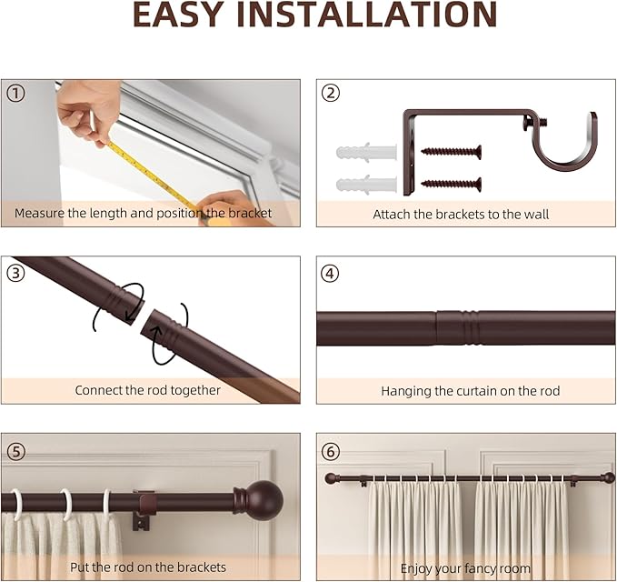 SMODBRODRE Curtain Rods for Window 48 to 84-93 - Image 4