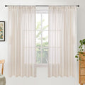 BGment Oatmeal Linen Semi Sheer Curtains 63 Inch Length by BGment