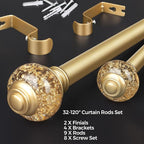 7/8 inch Curtain Rods for Windows 66 to 120 Inch, USFOOK Telescoping Splicing - Image 6