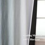 Estelar Textiler Stone Blue and Greyish White Blackout Curtains 63 Inch Length - Image 5
