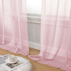 Blush Sheer Curtains for Bedroom Living Room 96 Inches Long 2 Panels, Modern - Image 8